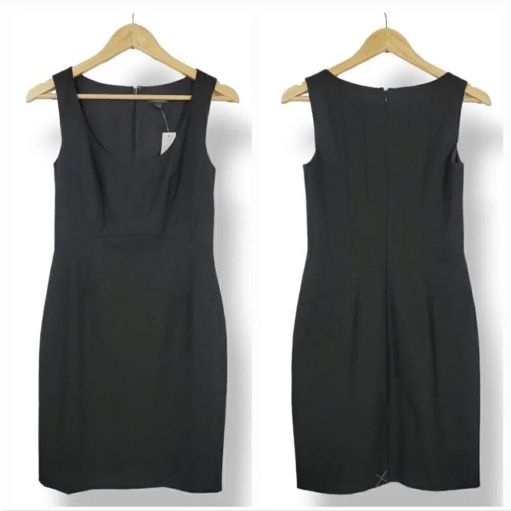 NEW Ann Taylor Classic Scoopneck Sleeveless Sheath Dress in Black Size 0